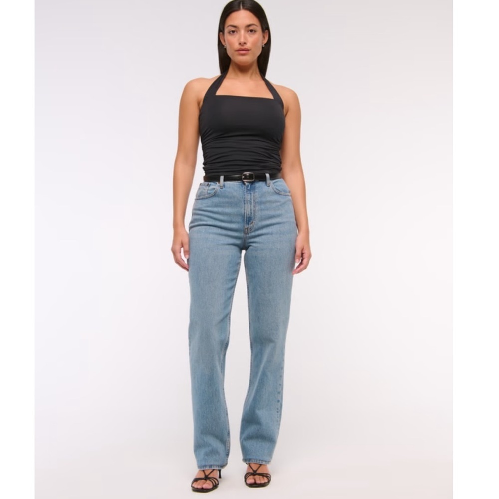 Womens Abercrombie And Fitch 31/12 Long The 90's Straight Ultra High Rise Jeans